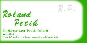 roland petik business card